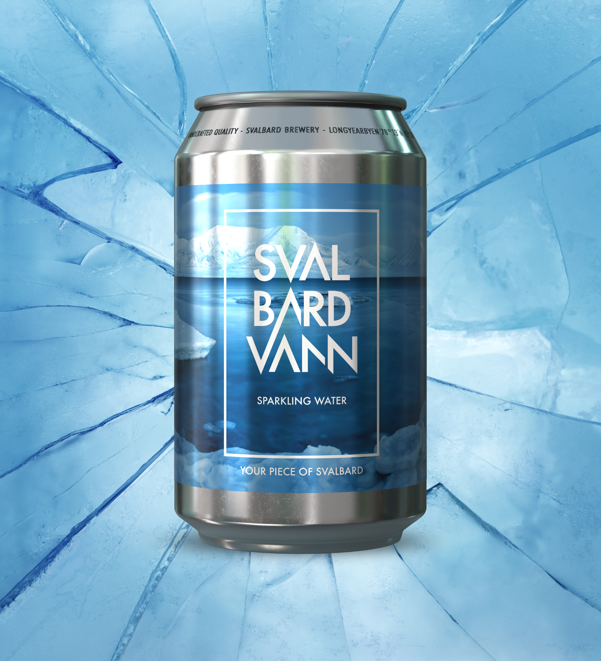 Svalbard water with ice background