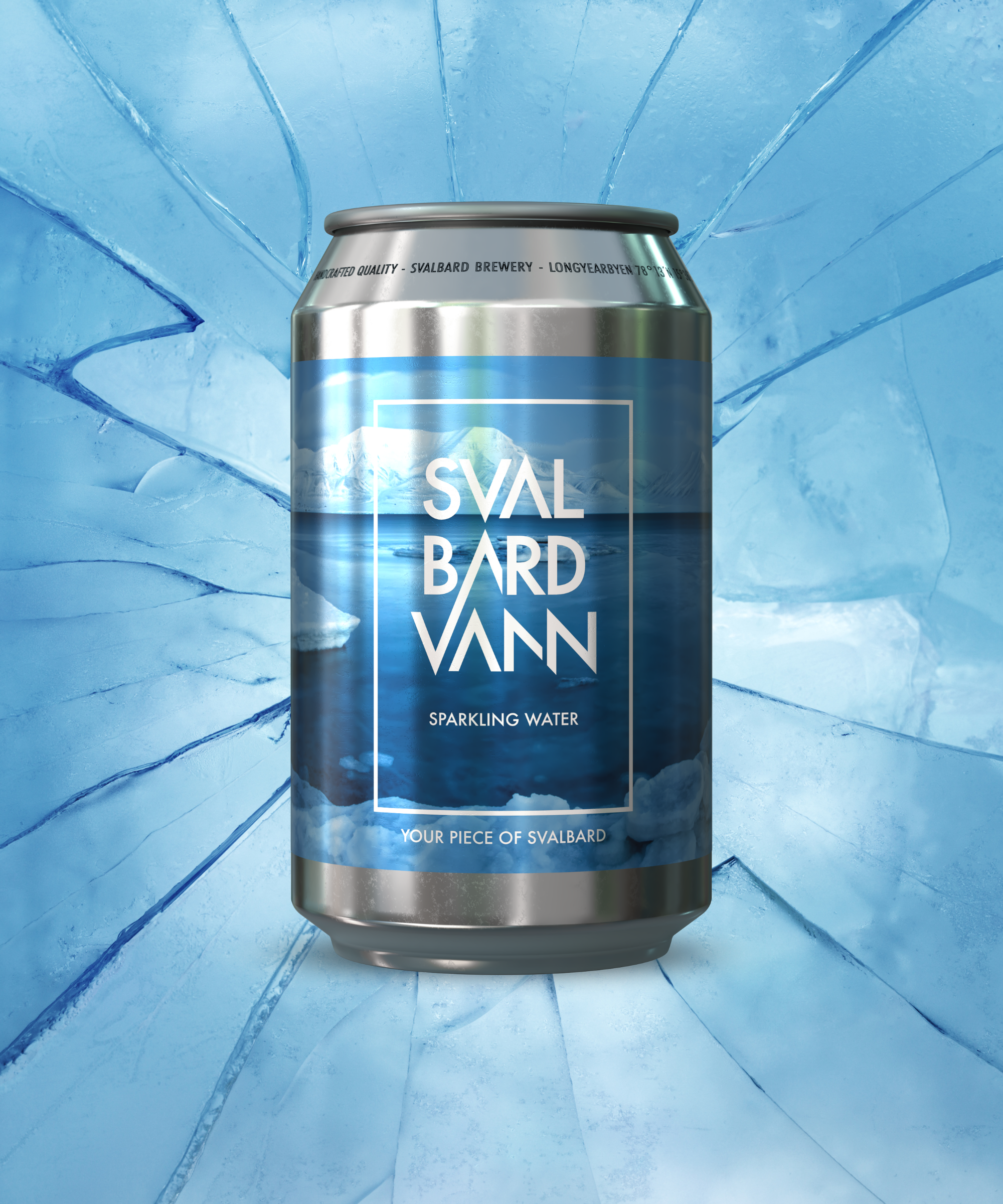 Svalbard water with ice background